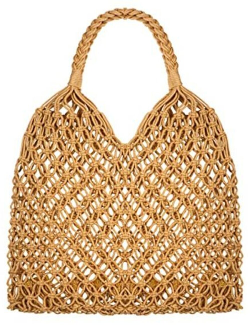 Travel Beach Fishing Net Handbag Woven Shoulder Bag Cotton Rope Macrame Mesh